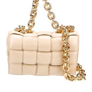 Elegant Cream Chain Shoulder Bag